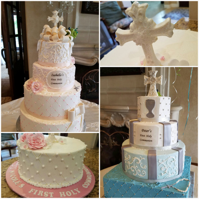 Collage of Communion Cakes