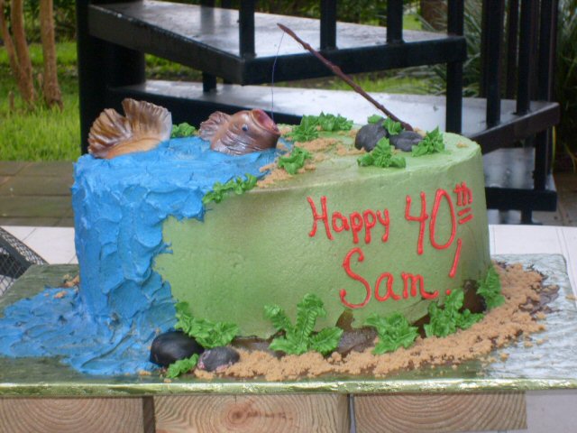 Bass Fisherman Birthday Cake