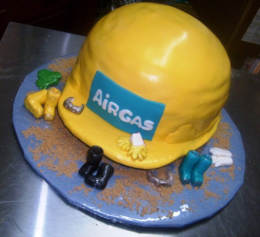AirGas Helmet Cake