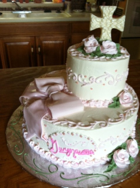 Confirmation Cake in Pink