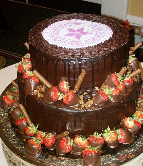 Texas A & M Seal Fudge Cake